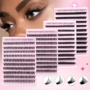 LTWEGO New 10 Rows Individual Lashes Extension Natural Faux Mink Eyelashes Individual Cluster Eyelashes Extension Makeup Cilia 1