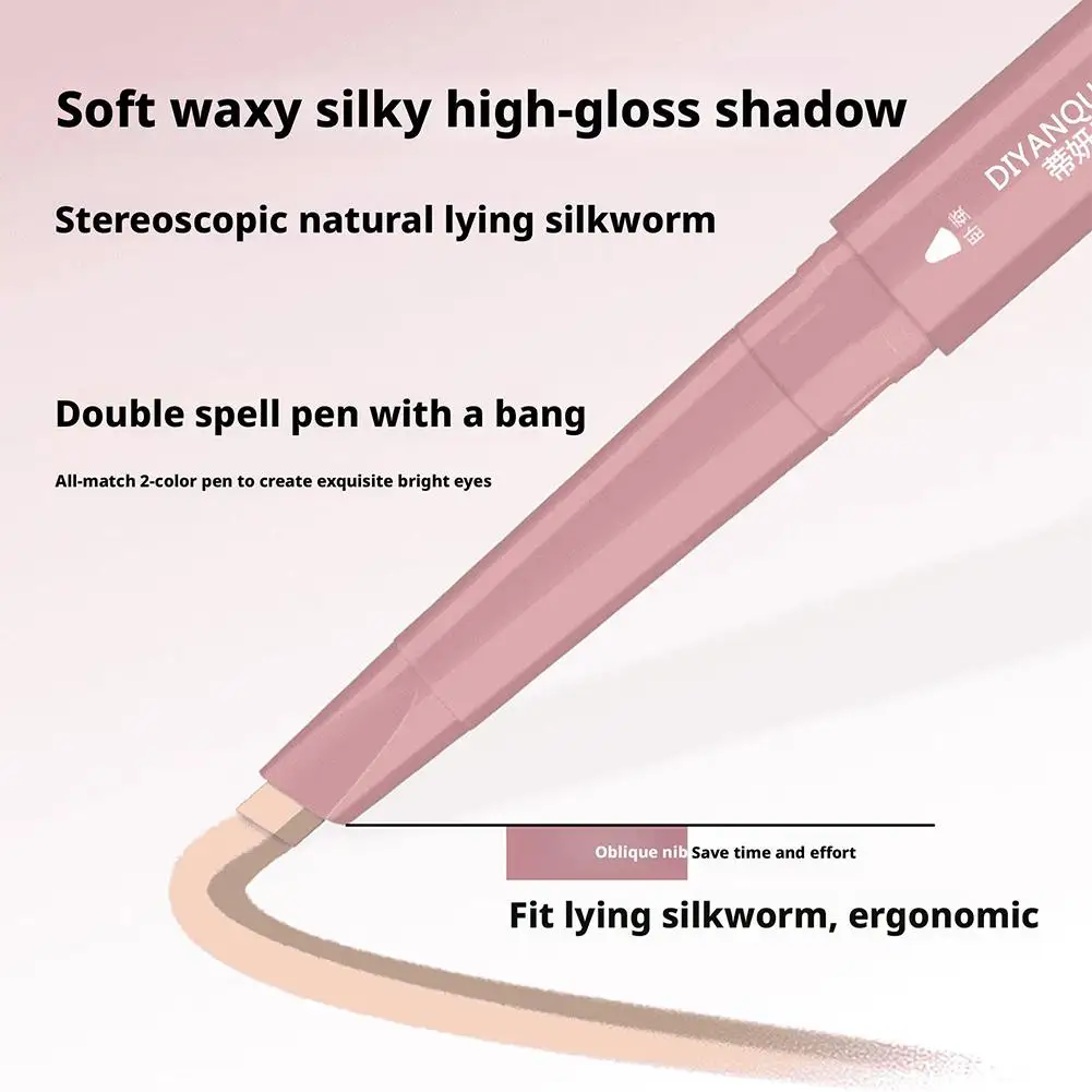 2 In 1 Double Ended Lying Silkworm Pen Two-tone Natural Under Eye Highlighter & Shadow Stick For Korean Makeup 3