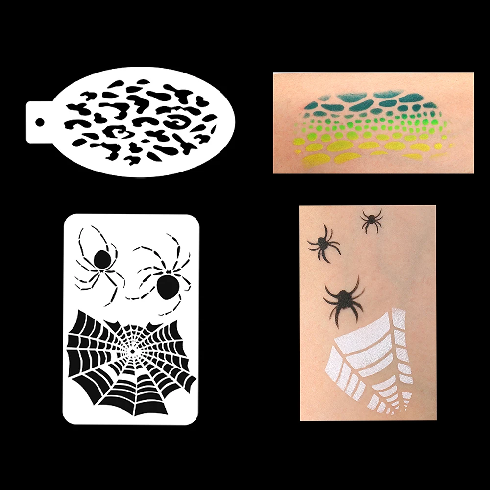 8pcs 9pcs Reusable Face Paint Stencils for Body Art Painting Halloween Party Makeup Temporary Tattoos Stencils 5