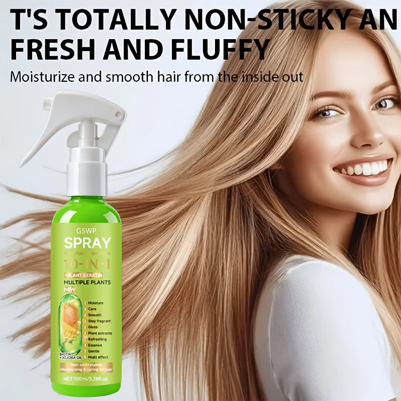 GSWP 10-In-1 Leave-In Hair Spray, moisturizes and smooths,while providing styling moisture and heat protection.100ml/200ml 2