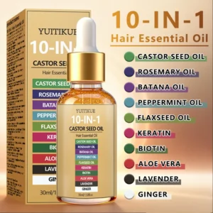 YUITIKUE 10-IN-1 Castor Seed Hair Oil | Natural Blend Of Batana, Rosemary & Biotin | For Deep Nourishment & Healthy Hair & Scalp 1