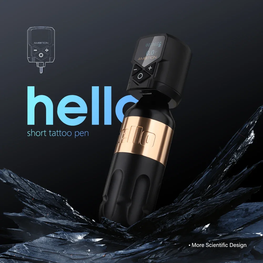 Ambition Tattoo Machine Rotary Pen Kit 2400mAh Wireless Kuark Power Supply Permanent Makeup Eyebrow Lip Tattoo Beginner Artister 2