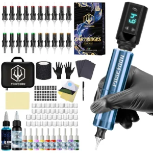 Tattoo Kit POSEIDON V5 High Quality Tattoo Pen Kit For Permanent Makeup Tattoo Machine Wireless Tattoo Power Supply Tattoo Kit 1