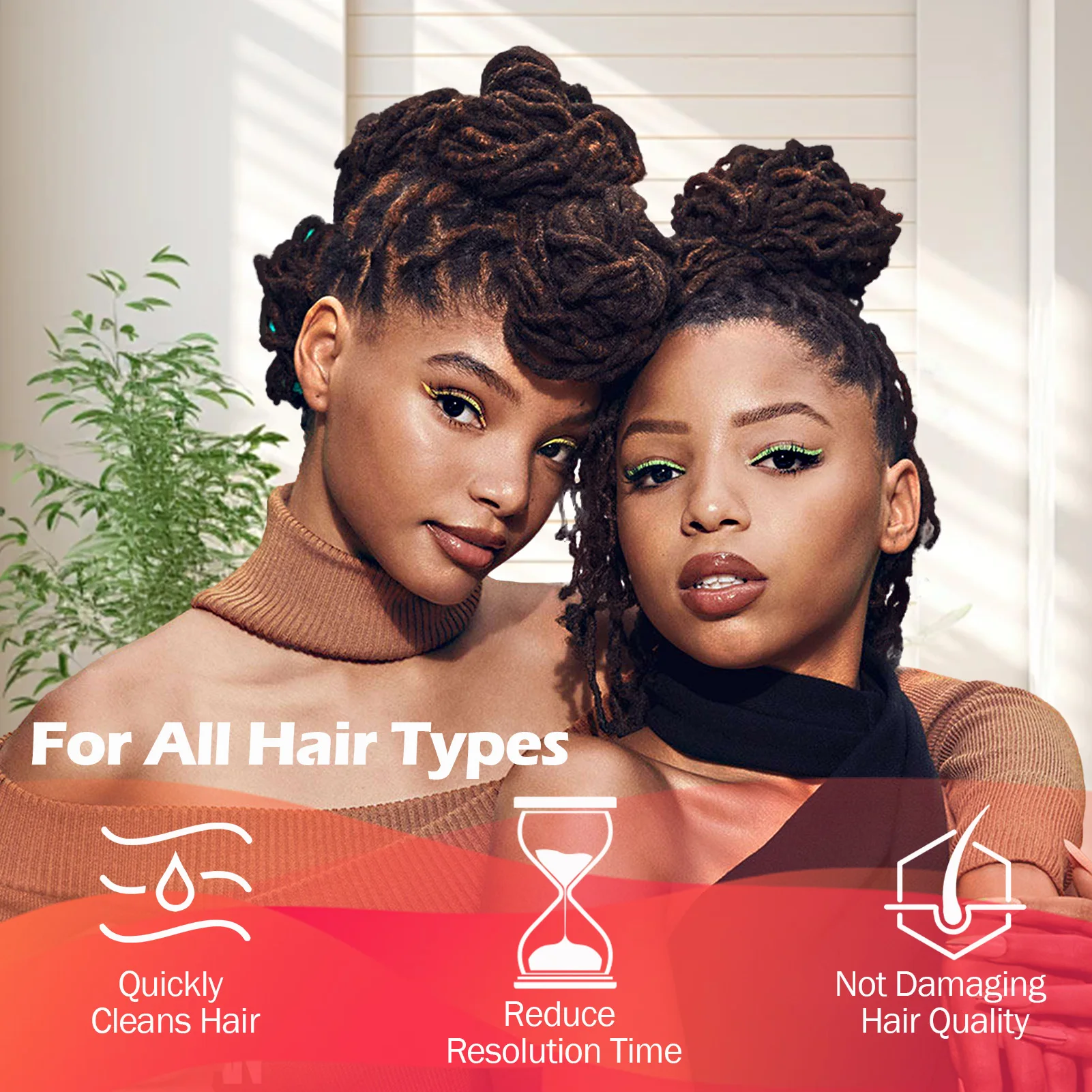 GOIPLE 2 in 1 Apple Cider Vinegar Shampoo Conditioner Refreshes Anti-Dandruff Hair Deep Clean Scalp for Locs Dreadlocks Twist 6