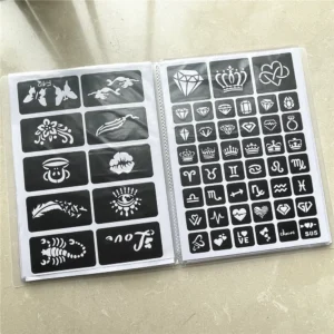 Airbrush Small Reusable Paint Tattoo Stencil Kit 20/40 Sheets Set Temporary Glitter Tattoo Templates for Face Body Painting 1