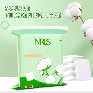 160pcs/320pcs/480pcs soft square makeup remover pad, used for daily facial cleaning, wet compress and makeup remover. 1
