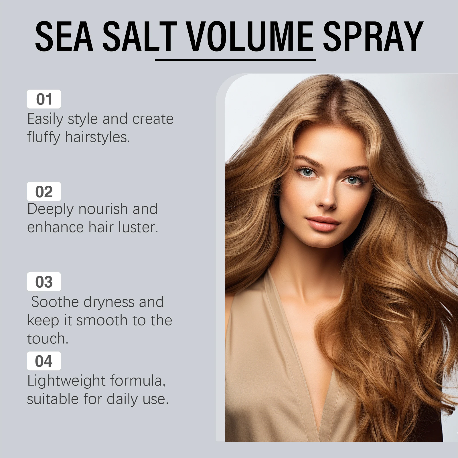 Sea Salt Hair Spray For Volume & Texture, Lightweight Styling Spray, Natural Hold, Frizz Control, Non-Greasy For Women & Men 5