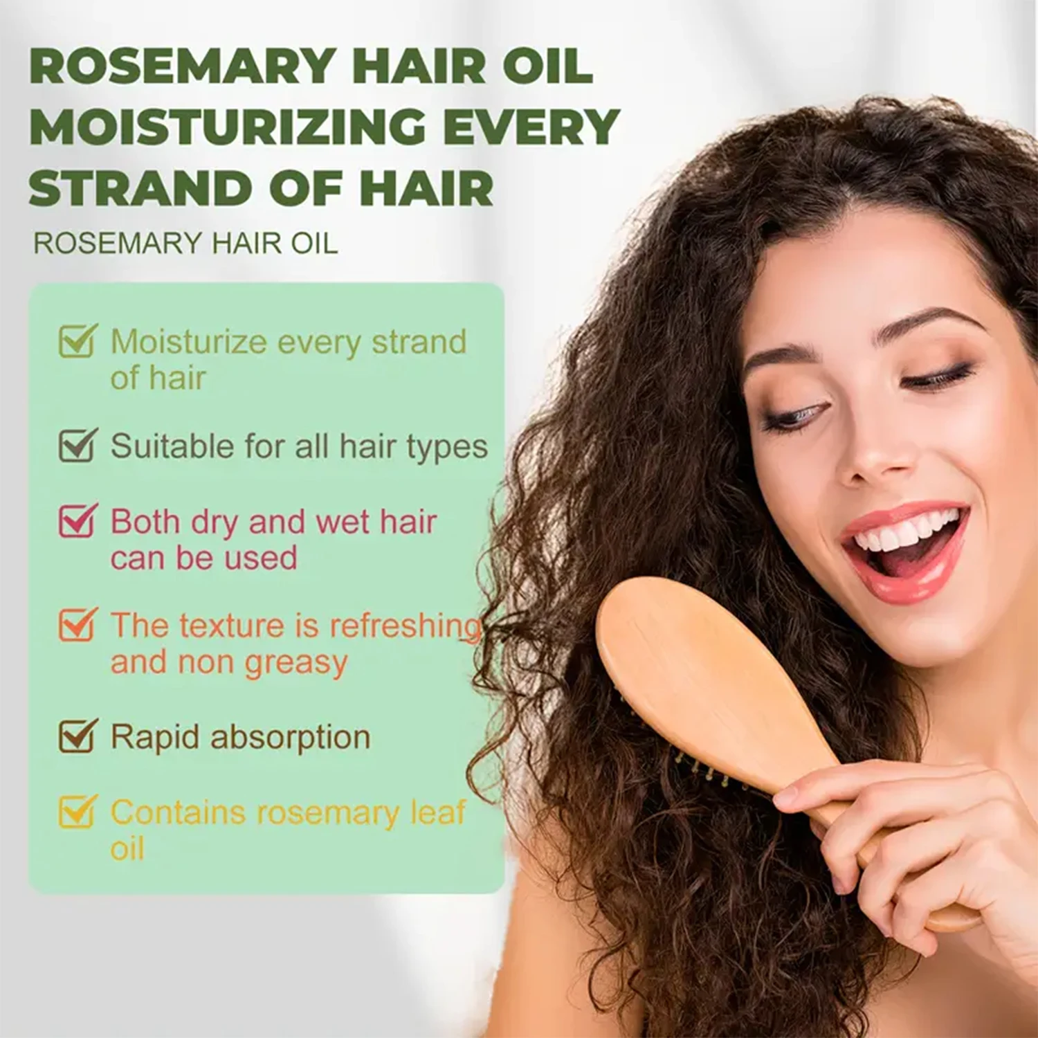Rosemary Castor Hair Oil - Scalp Care & Split End Repair, Coconut Olive Oil Lightweight Blend, Winter Therapy 3