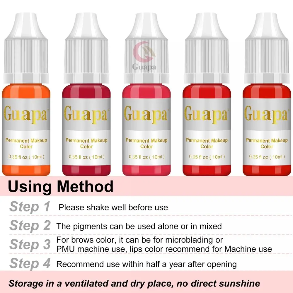 10ML Tattoo Ink Micro pigment Lip Eyebrow Permanent Makeup Pigment Tattoo Supplies for Tattoo Eyebrow Eyeliner Lip 5