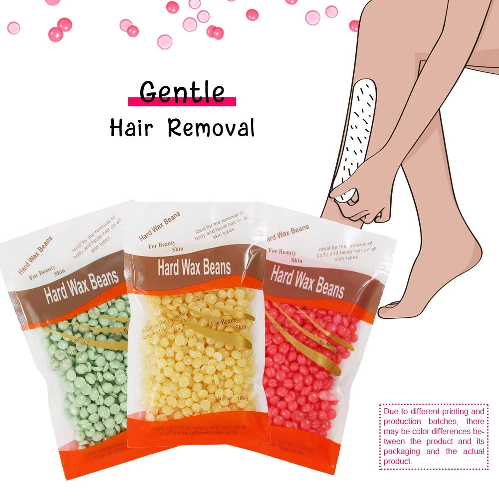 WUWUVISTA 100g/3.52oz Hot Wax Hair Removal Depilatory Waxing Wax Beans for Wax Heater Painless for all Hairs Removal Beans 2