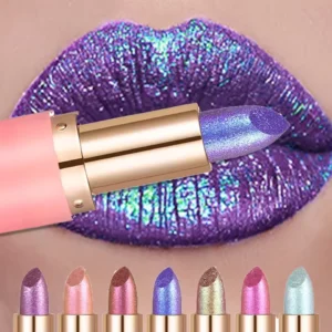 Metallic Violet Chameleon Lipstick Color Changing Matte Glitter Diamond Lipstick Waterproof Pearl Shine Lip Gloss Sexy Makeup 1