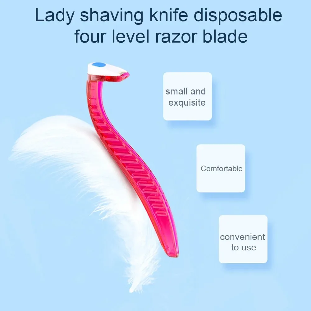 -5-30 Pieces Disposable Women Razor for Bikini Rose Color Plastic Handle with Comb Manual Leg Body Hair Shaver 6