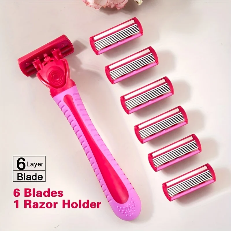 Razor for women 6-Layer blade leg hair underarm shaving knife 6-layer blades razor cross-border spot manual razor Leg shaver 5