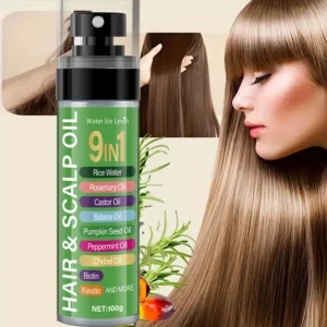 Multi-Botanic Hair Elixir 120ml - Rice Water & Keratin Fusion, 7 Oils Scalp Nourishment, Frizz-Free Shine 1