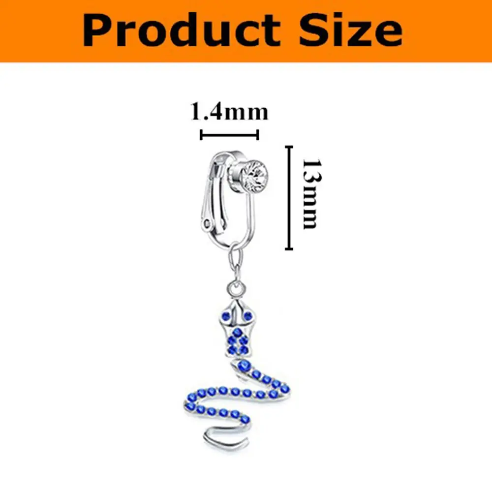 Faux Fake Belly Ring Fake Belly Piercing Non Piercing Umbilical Navel Belly Ring Button Cartilage Clip on Earrings Body Jewelry 4
