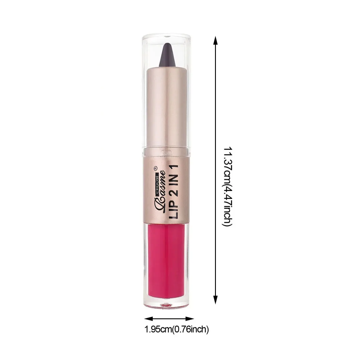 2IN1 Tapered Gradient Lipliner Pen Nude Brown Mirror Glass Lip Gloss Matte Lip Liner Waterproof Lip Contour Non Stick Makeup 6