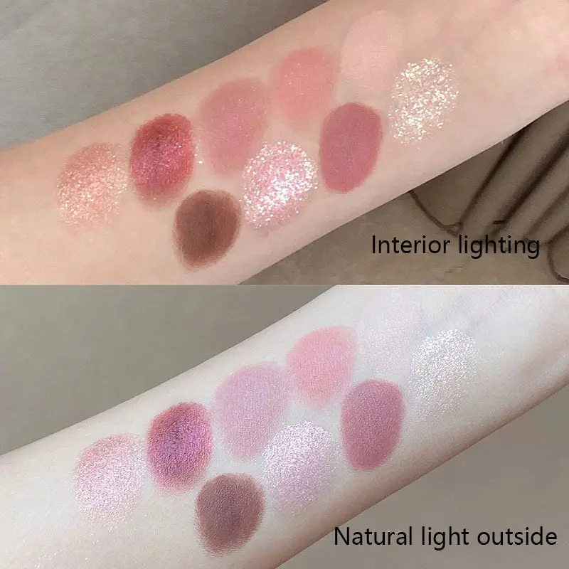 New Transparent Nine-color Eyeshadow Palette Rosy Nine Palace Glitter Eye Makeup 4