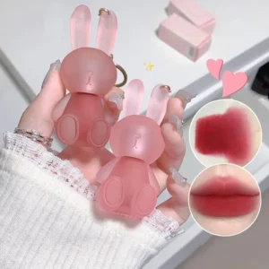 Gege Bear Rabbit Lip Glaze, Matte Velvet Lip Clay Long-lasting Color Non-drying Lipstick 1