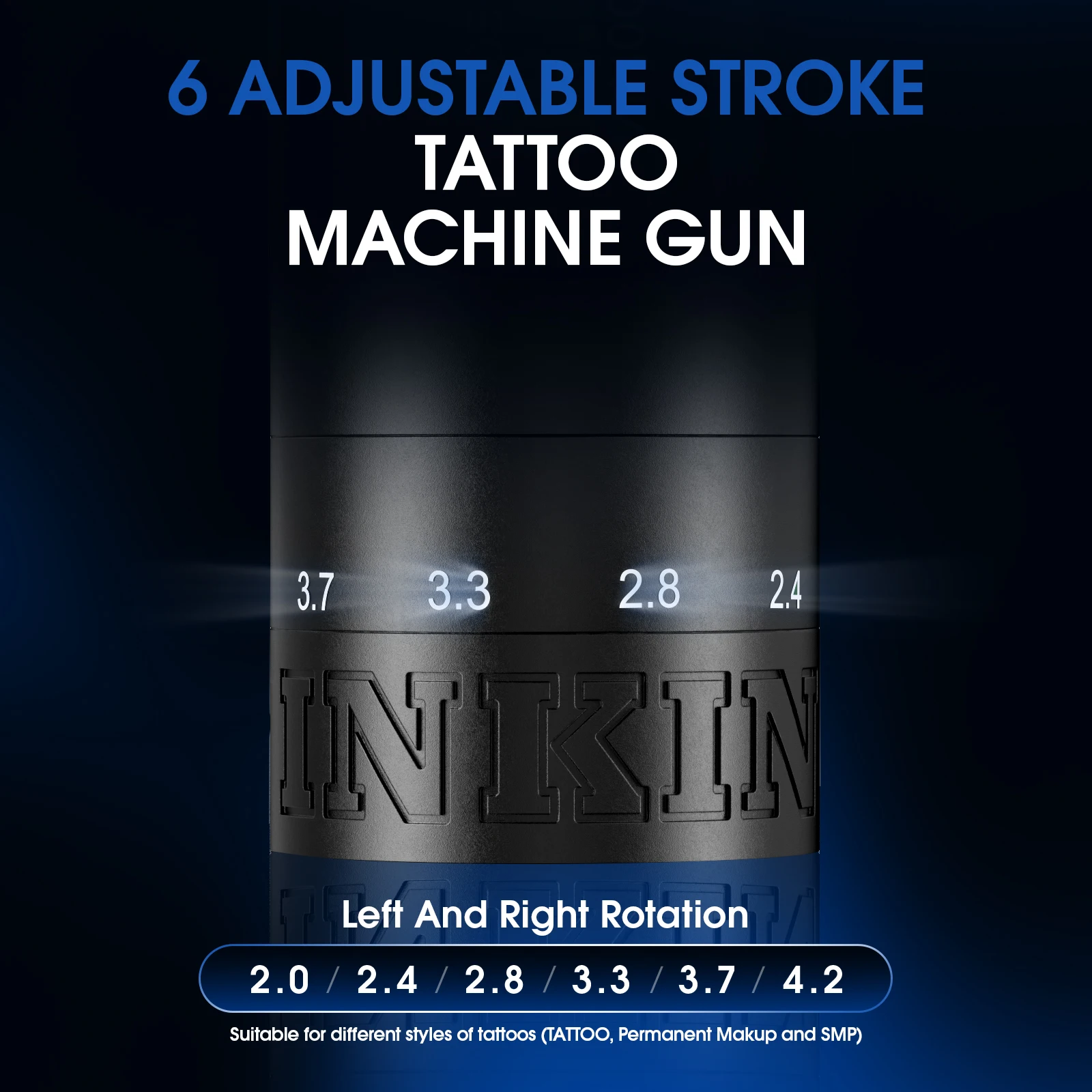 INKin Wireless Tattoo Gun Kit with 6 Adjustable Stroke, 2X1600mAh Batteries, REVO Cartridge Tattoo Needles&Ink Set for Beginners 2