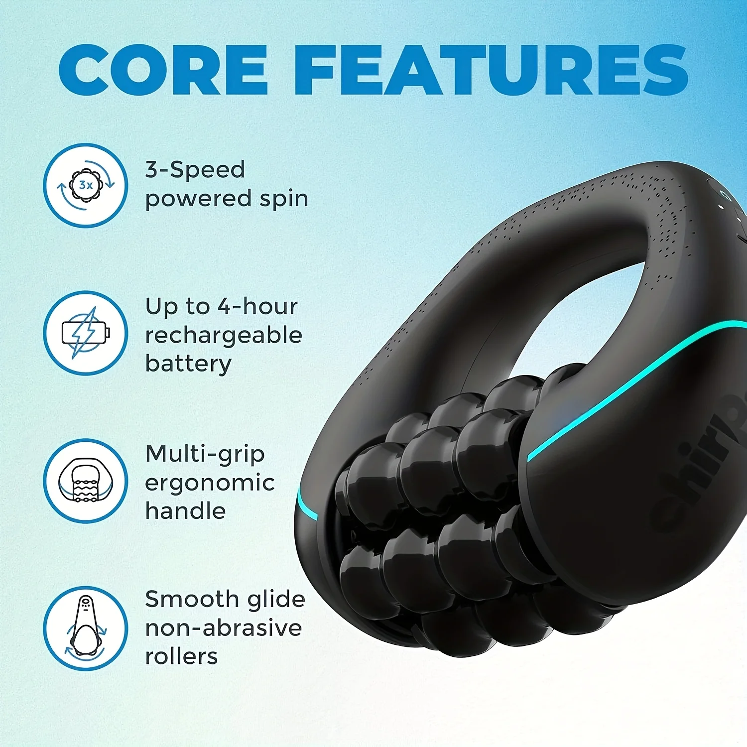 Upgrade 3-Speed Spin Electric Roller Tapping Massager for Foot Back Neck Shoulder Face Full Body Deep Relaxation Rechargeable 4