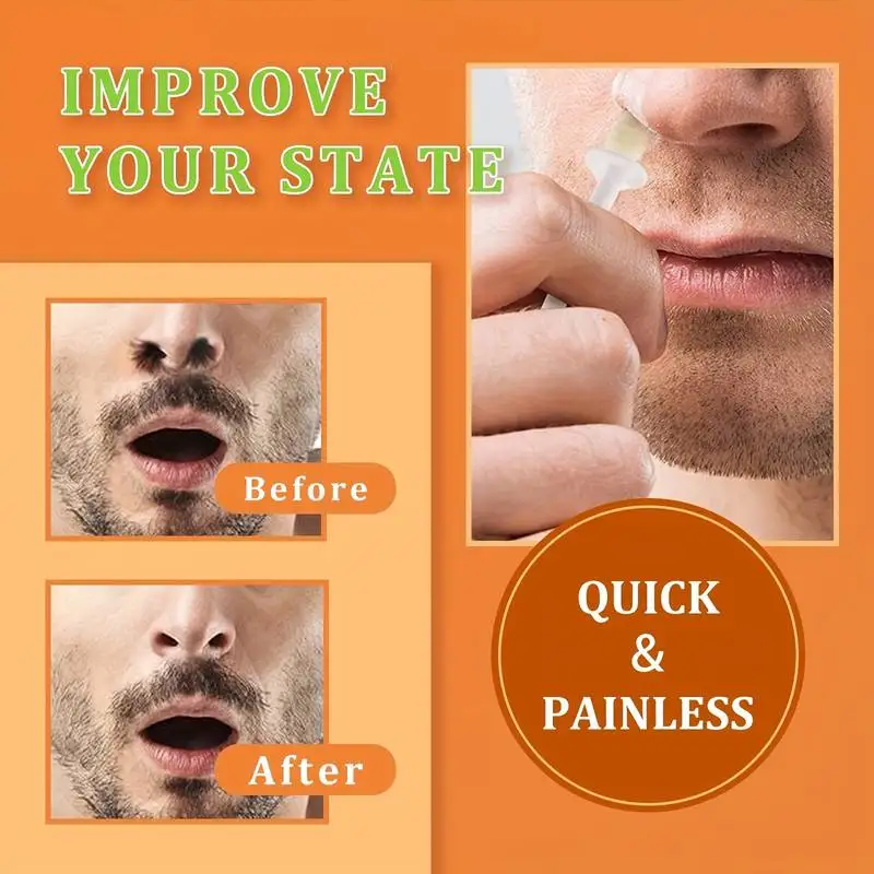 Wax beanPortable Painless Nose Wax Kit For Men & Women Nose Hair Removal Wax Set Paper-Free Nose Hair Wax Beans Cleaning Wax Kit 6