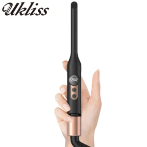 Mini Flat Iron Hair Straightener 1/3 Inch Pencil Flat Iron for Women Portable Travel Straightener and Curler 2 in 1 1