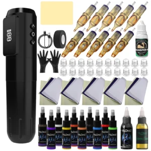 Yilong Wireless Tattoo Machine Rotaty Pen Kit  Custom Motor 1600mAh High-Capacity Battery For Permanent Makeup Tattoo Gun Kit 1