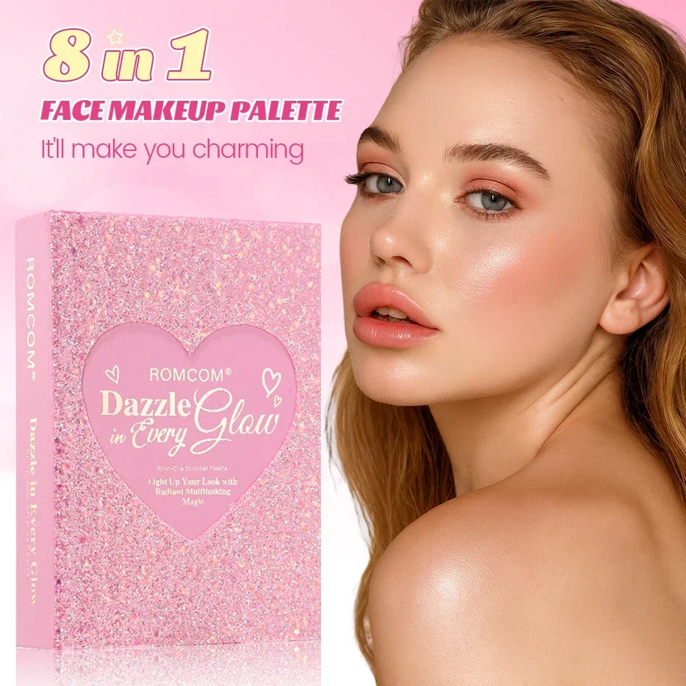 All-in-One 5-Page Makeup Magic Book: Full Kit with Multi-Shade Eyeshadow, Blush, Highlighter, Contour & Glossy Lip Gloss 5