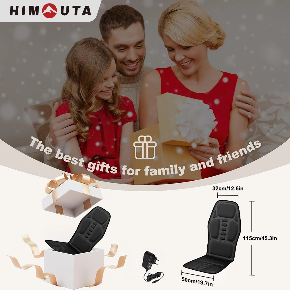 Electric Back Massager Full-Body Massage Chair Cushion Heated Vibrator Car Home Office Relaxation Lumbar Neck Mattress Chair Mat 6