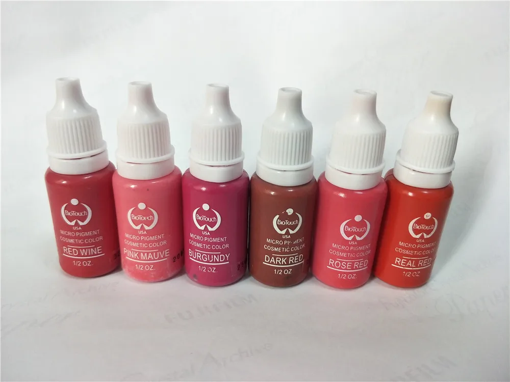 6 Colors Tattoo Ink Permanent Microblading Paint Inks Pigment Semi Makeup Eyebrows Lips Tint Consumables Tattoo Supplies 2