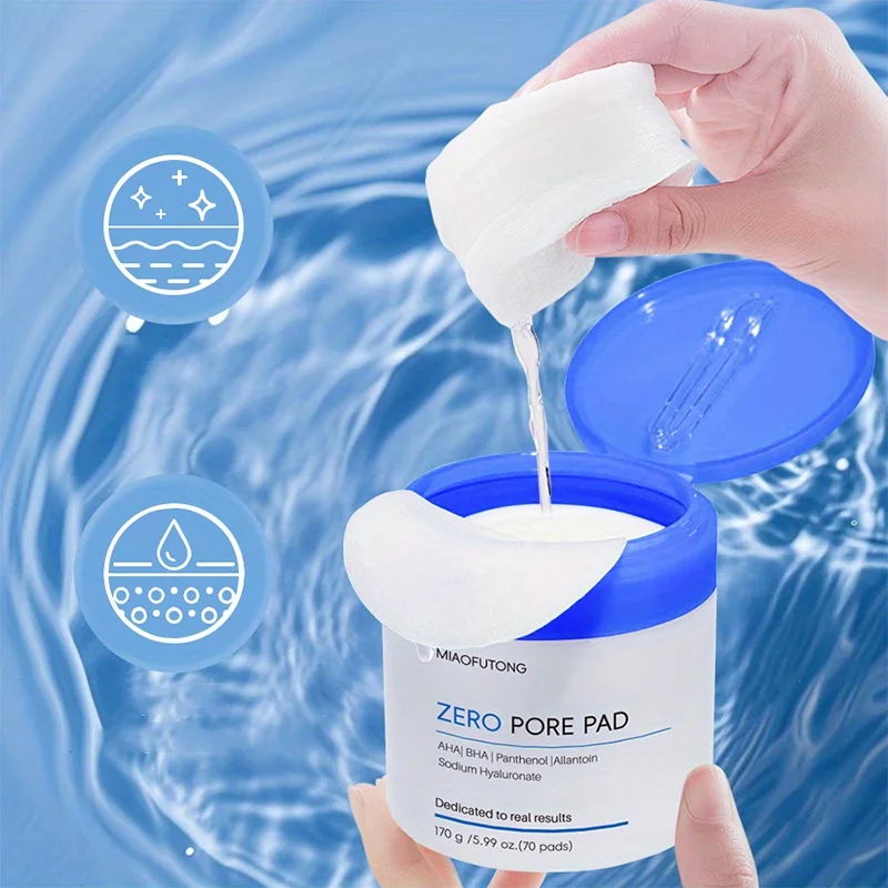 70PCS hyaluronic acid cleansing and makeup remover pads, cotton pad makeupremover pads, gently clean and remove makeupmoisturize 6