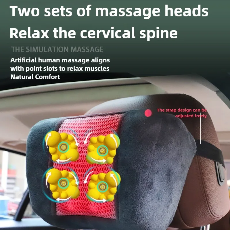 Massage Seat Cushion Cheap With Heating Adjustable Lumbar Airbag Back Massage Chair Cushion for Men and Women Home Office Use 4