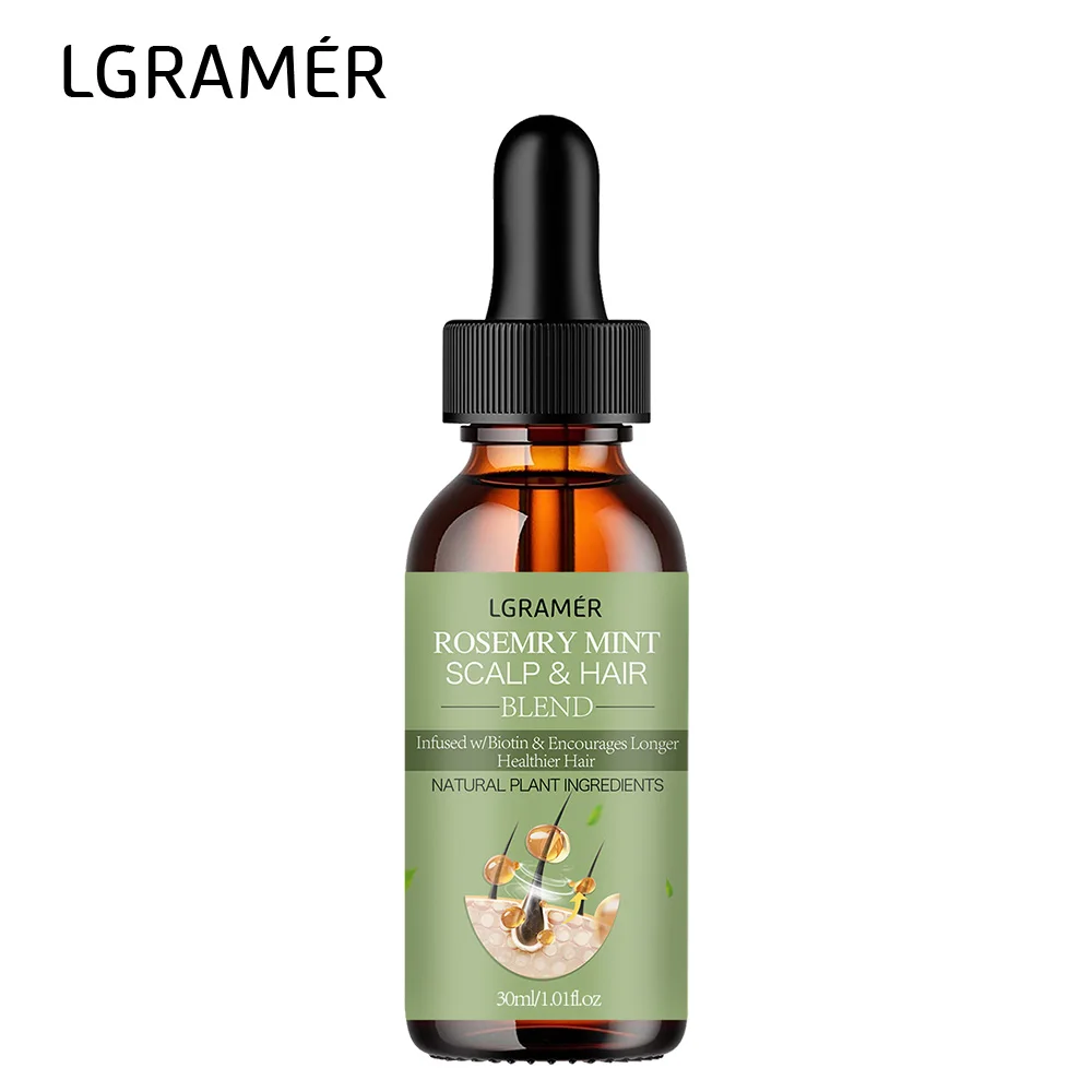 Hair Growth Oil Organic Peppermint Rosemary Scalp Strengthening Oil Nourishing Care Anti-split Ends and Hair Loss Hair Oil Set 6