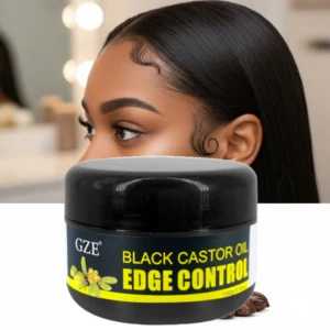 GZE African Black Castor Extra Hold Braid,Contains Black Castor Oil & Coconut Oil Edge Control, Hair Wax Gel for Women 1