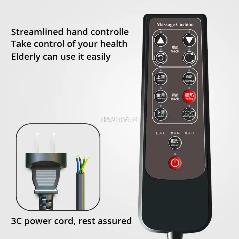 Electric Heating Vibrating Shiatsu Massage Cushion Car Home Office Full Body Massager Chair Seat Neck Lumbar Waist Relax Mat 5