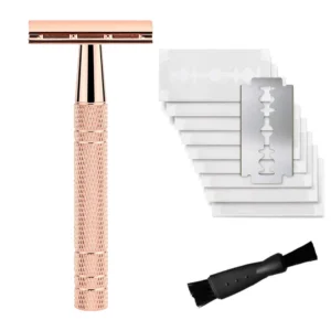 Double Edge Safety Razor for Women, with 10 pcs Safety Razor Blades Single Blade Razor Reusable Travel Essentials Women Razor 1