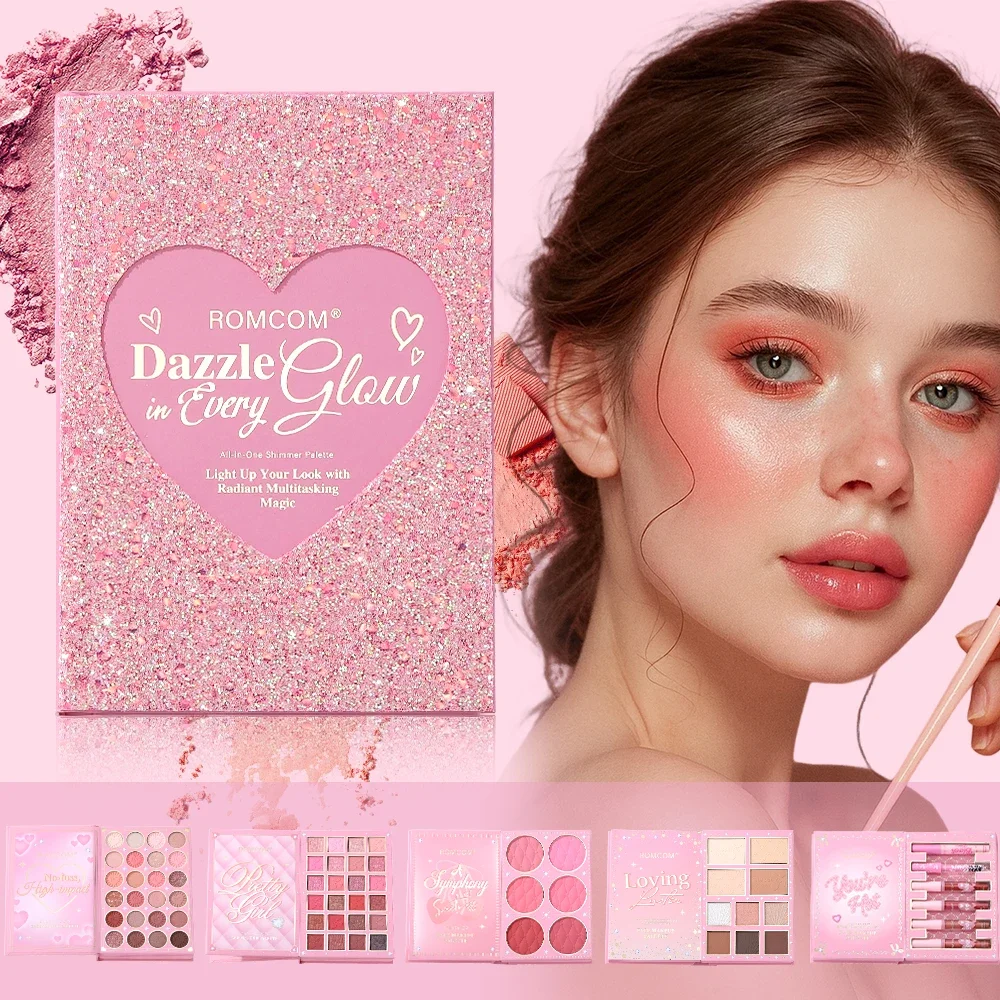 All-in-One 5-Page Makeup Magic Book: Full Kit with Multi-Shade Eyeshadow, Blush, Highlighter, Contour & Glossy Lip Gloss 2