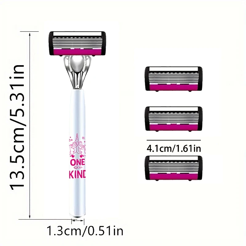 Women Bikini Manual Safety razor Hair Removal Shaving 6-Layer Stainless Steel Blade Replaceable Shaver Head 4