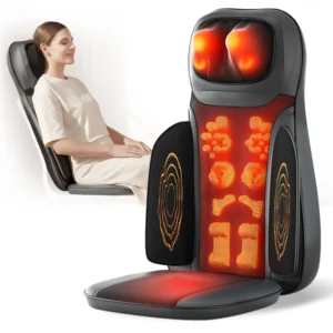 Shiatsu Neck Back Massager with Heat, Adjustable Massage Chair Pad Back Support Massage Seat Cushion for Full Body Massager Gifts for Dad Mom, Adjustable Intensity and Height for Office Chair and Home Use 1