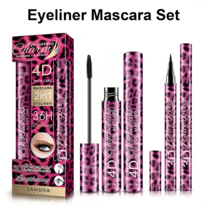 YANQINA Liquid Eyeliner Pencil 4D Waterproof Mascara Set Cosmetics Eye Liner Thick Curling Mascara Eyebrow Pencil Eyes Makeup 1