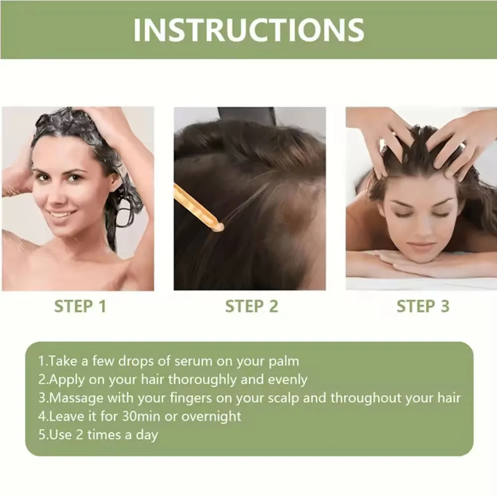 Hair Growth Oil Organic Peppermint Rosemary Scalp Strengthening Oil Nourishing Care Anti-split Ends and Hair Loss Hair Oil Set 5