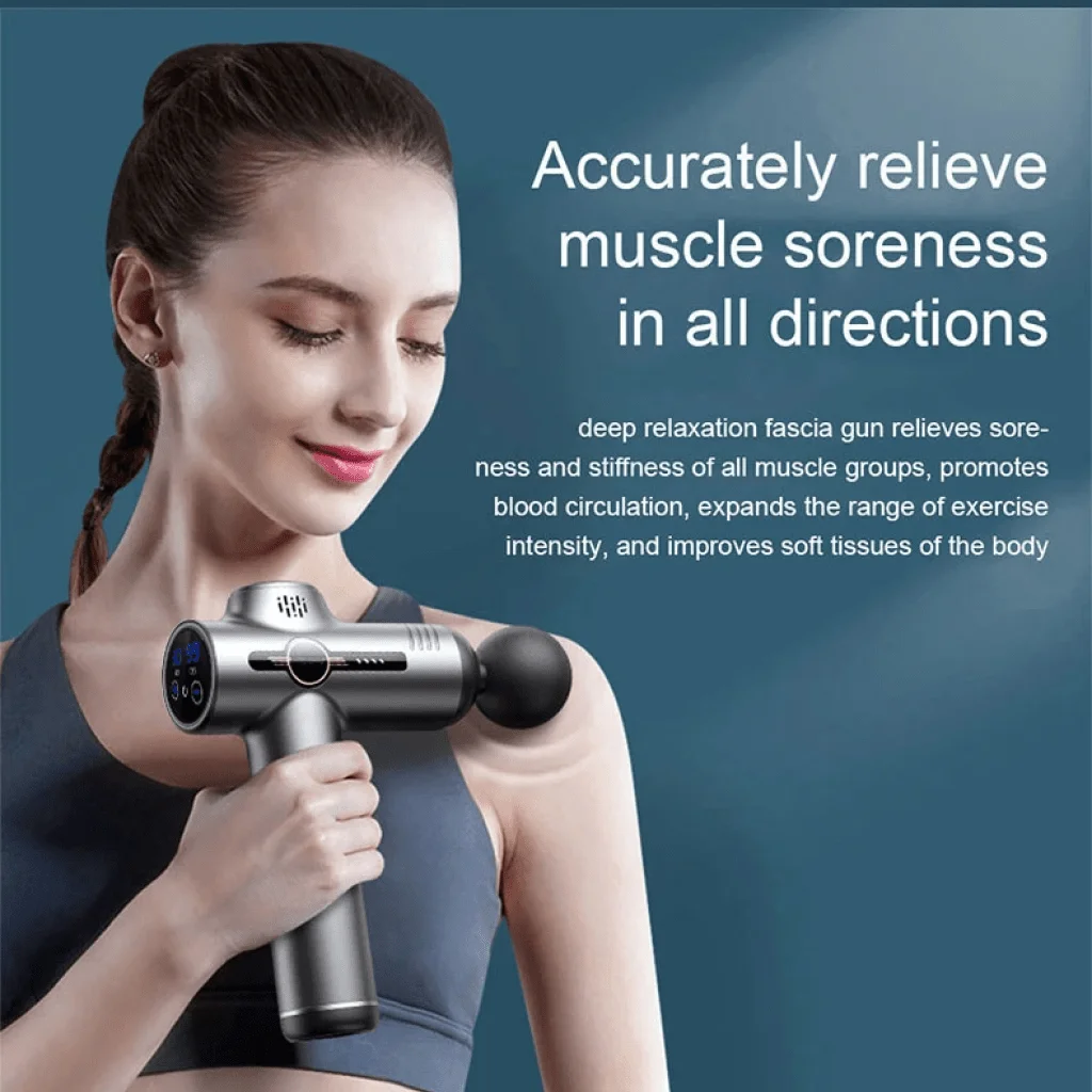 99 Level Massage Gun Fascia Deep Muscle Relax Body Neck Massager Electric Fitness Equipment Noise Reduction Male Female 2