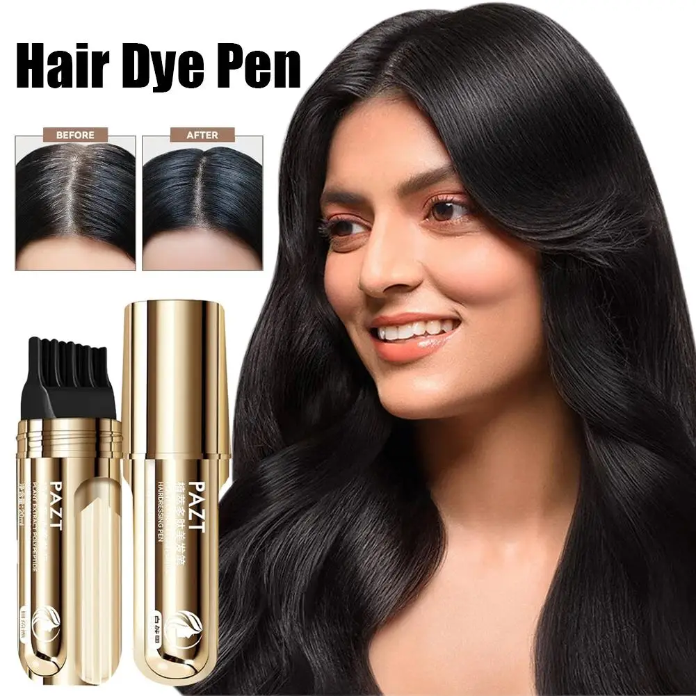 White Hair Covering Pen, Hair Root Touch Up Stick, Gray Hair Concealer, Water-Resistant Quick-Dry, Hair Color Makeup Lasting 2
