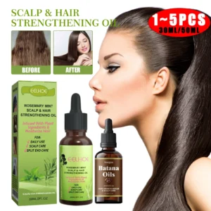 Batana Rosemary Mint Scalp Nutrient Hair Strengthening Oil Biotin Essential Oils Nourishing Treatment Split Ends Dry All Types 1
