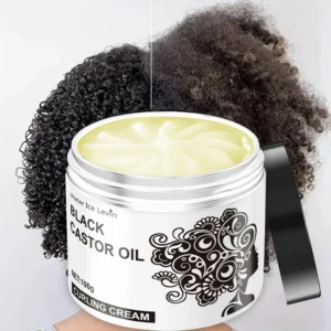 Viral Black Castor Oil Curl Cream: Tames Frizz + 72H Shine | Weightless Scalp Treatment 1