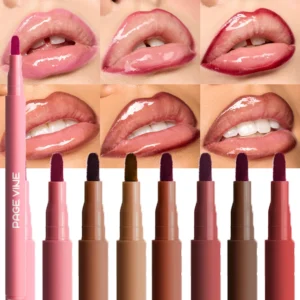 Plush Lip Brush Head Cherry Red Lip Liner Lip Contour Tint Lipstick Pencil Waterproof Velvet Brown Matte Lipliner Pencil Makeup 1