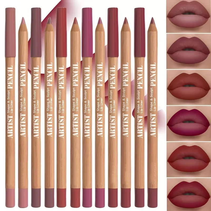 6pcs Velvet Matte Lip Liner Set - Long-Lasting Versatile Shades Longlasting Lip Makeup Berry, Brown, Pink Lip Pencil 5