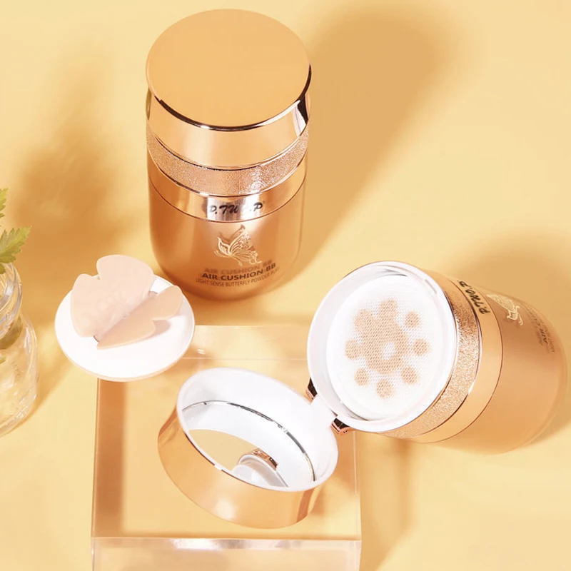 Air Cushion BB Cream Moisturizing Foundation Concealer Whitening Oil-control Waterproof Butterfly Powder Puff Makeup Cosmetics 2