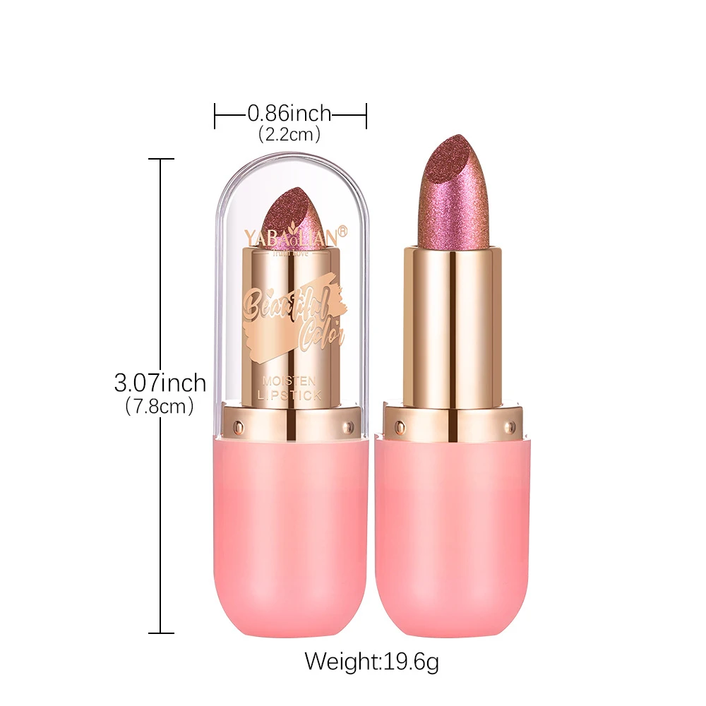 Metallic Violet Chameleon Lipstick Color Changing Matte Glitter Diamond Lipstick Waterproof Pearl Shine Lip Gloss Sexy Makeup 6