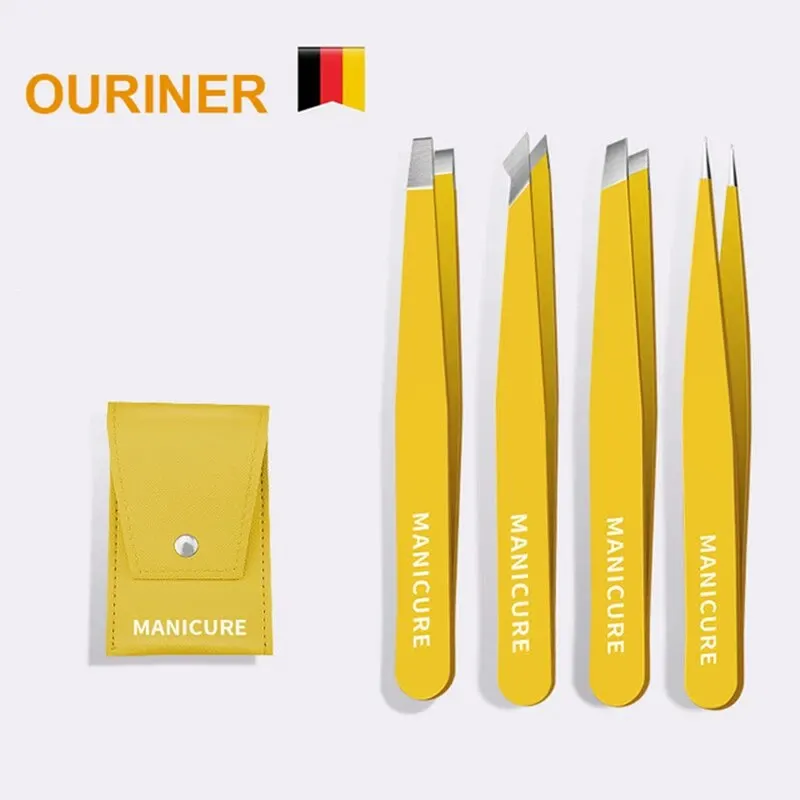 Eyebrow Tweezer Colorful Hair Beauty Fine Hairs Puller Stainless Steel Slanted Eye Brow Clips Removal Makeup Tools 2